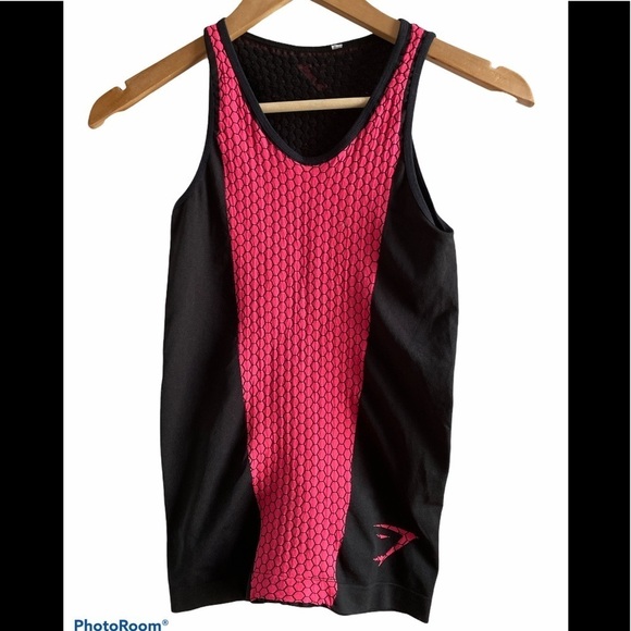 Gymshark Cerise Hex Pink and Black Tank Top - Picture 1 of 5